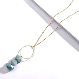 Stunning gold satellite chain and natural Laboradite Amazonite stone nec…